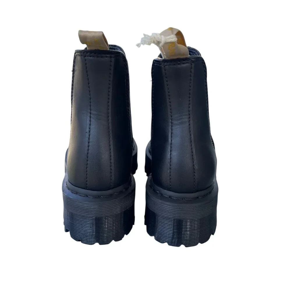 SOLDDr. Martens V 2976 Quad Mono Black Vegan Leather Platform Chelsea Boots SZ 7 - Picture 2 of 7